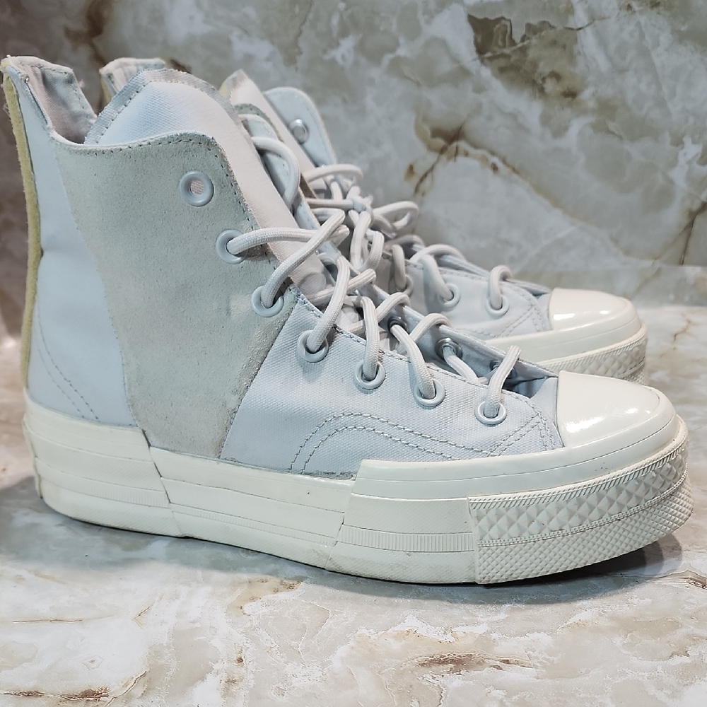Converse Chuck 70 Plus Mixed Materials Hi Top Sneakers Light Blue W 7.5 M 5.5